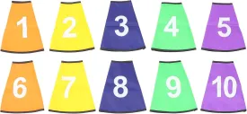 10 Pcs Numbered Cone Covers Sports Cones Covers Soccer Cone Collar Traffic Cones Training Marker Cone Number Cover for Soccer Basketball Football Outdoor Game