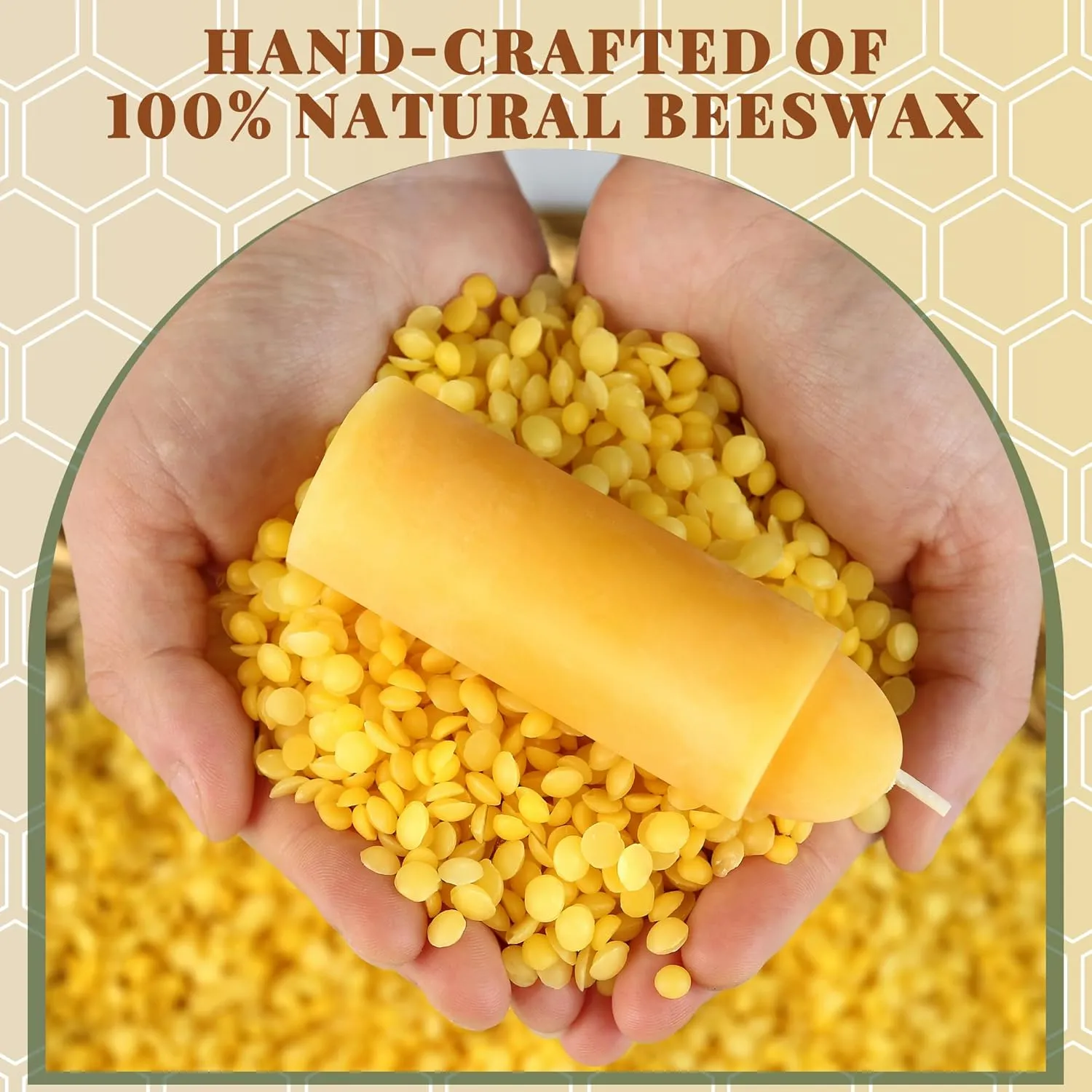 12-Hour Beeswax Lantern Candles for Emergency, 20 Packs, Natural Beeswax Candles for Outdoor, Camping, Survival, Power Outages, Compatible with Candle Lantern