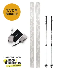 177cm Secret Agent 2 Bundle - Skis, Skins & Poles - Supporting Rock2Recovery