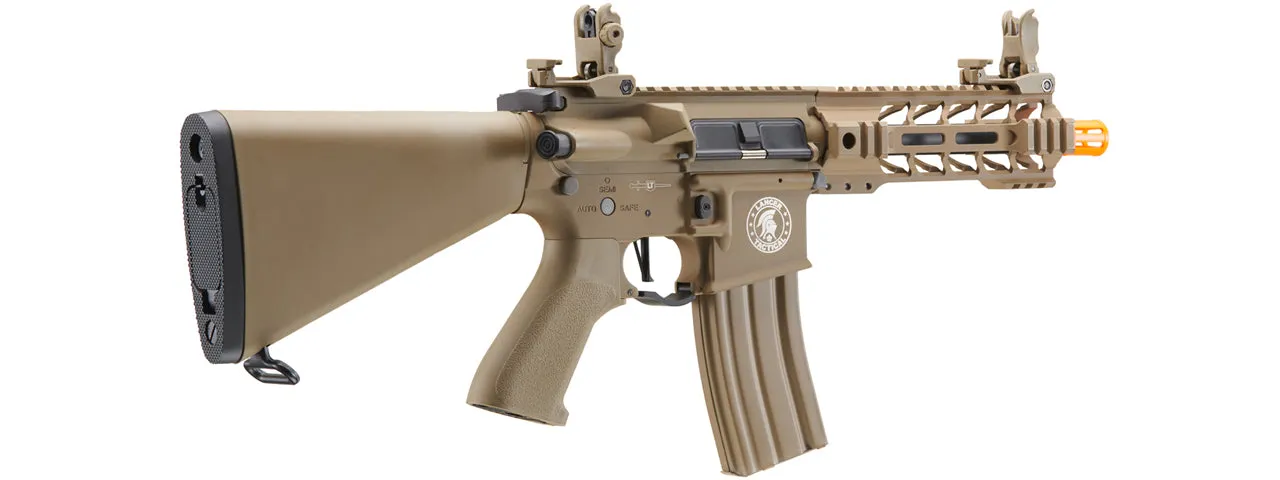 Airsoft Gun Lancer Tactical Proline 7" M-LOK Battle Hawk Airsoft AEG w/ Stubby Stock (Color: Tan)