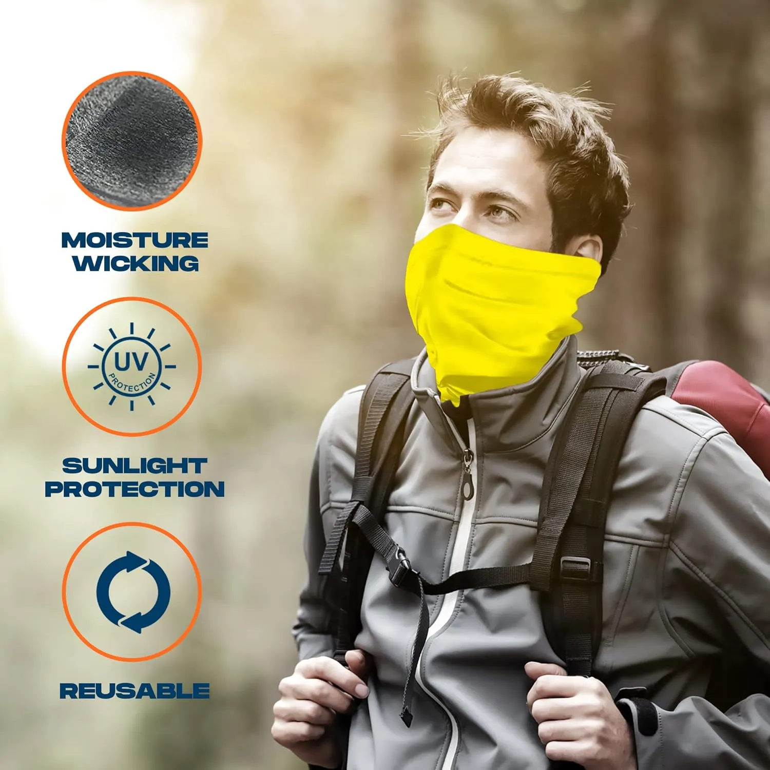ARMORAY Face Mask Washable & Reusable Balaclava Neck Gaiter-Sun Protection Bandana Scarf Masks for Men & Women Hiking Fishing