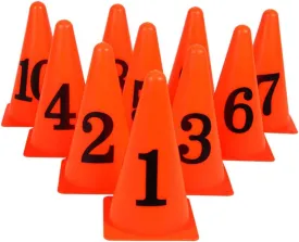 BESPORTBLE 10 Pcs Football Training Cones Plastic Traffic Cones Sport Training Agility Marker Cone with Numbers for Soccer Skating Basketball Indoor Outdoor Game Orange