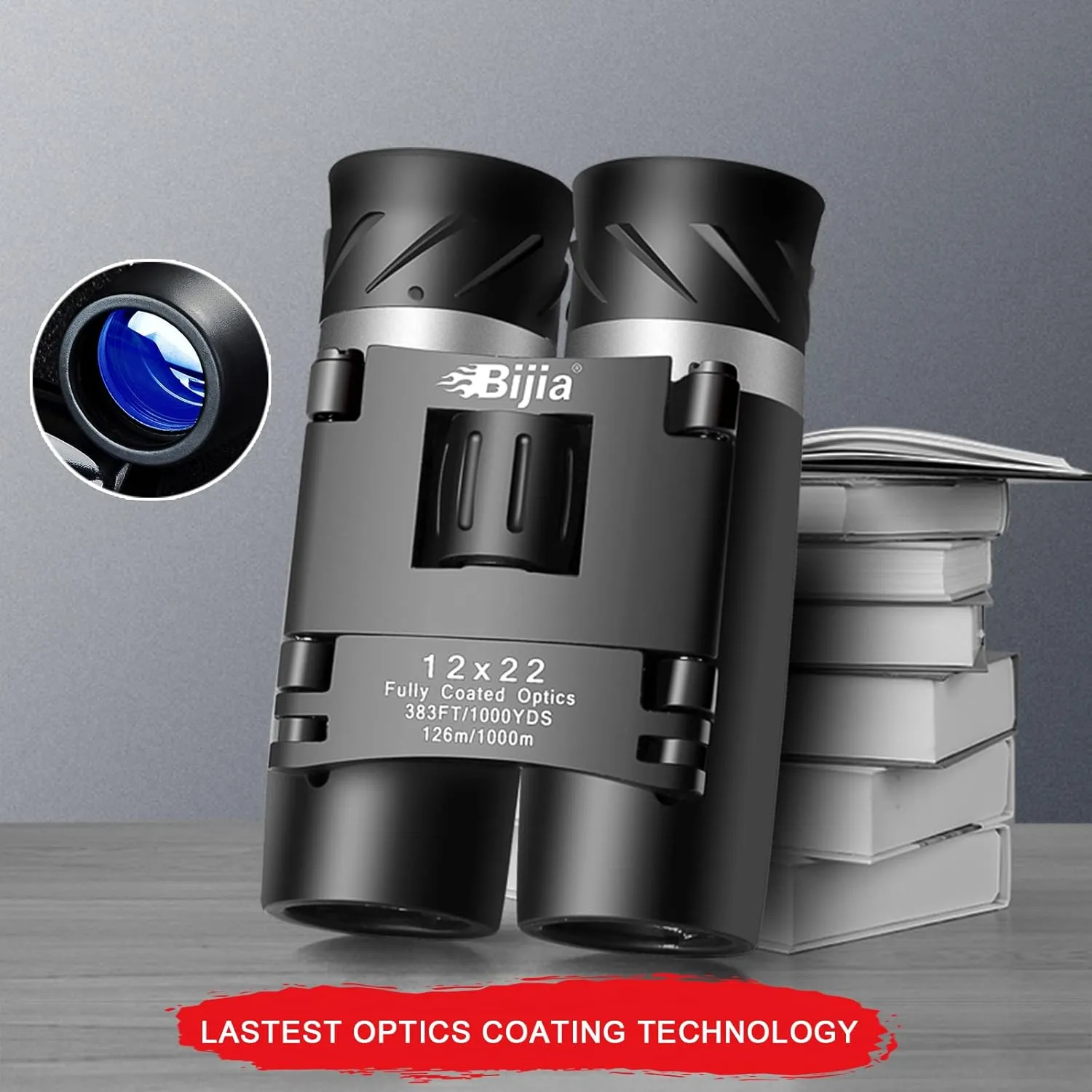 BIJIA 12x22 HD Mini Compact Binoculars for Kids and Adult,Hunting,Bard Watching,Concert,Sport and Outdoor Activities (Lastest Optics Coating Technology)
