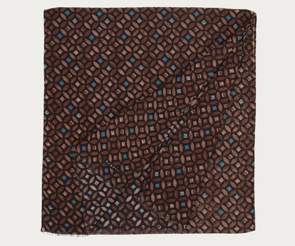 Bugatti Scarf Emerald Print | Brown/Teal
