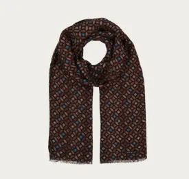Bugatti Scarf Emerald Print | Brown/Teal