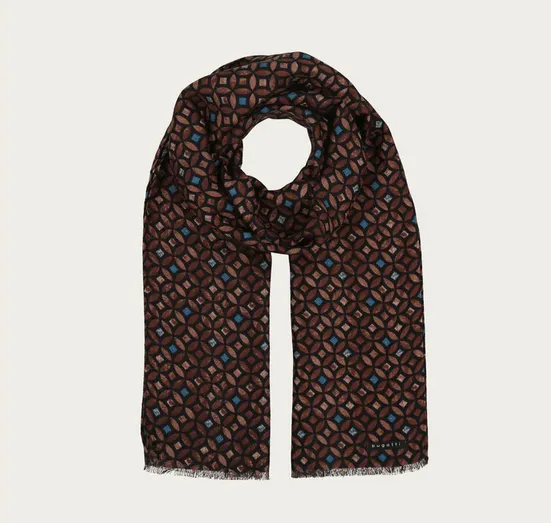 Bugatti Scarf Emerald Print | Brown/Teal