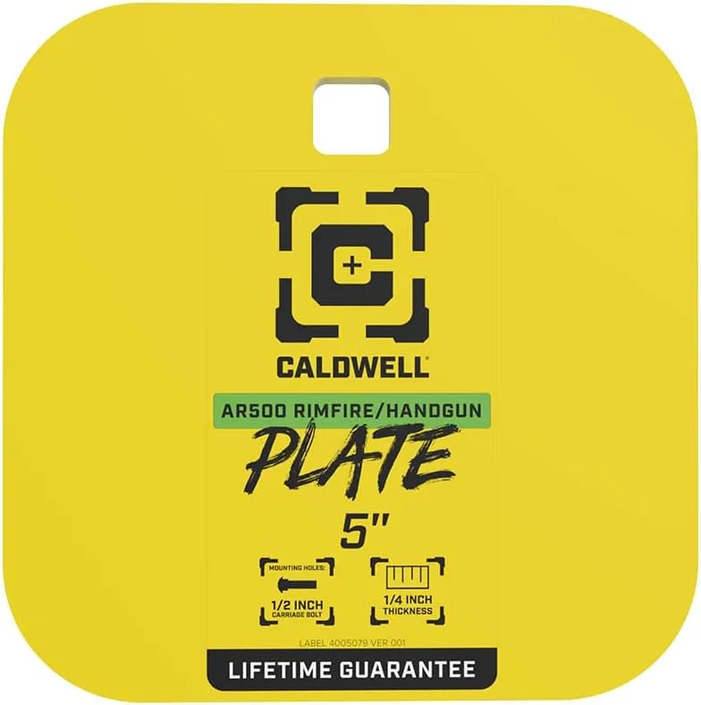 Caldwell AR500 1/4" Rimfire/Handgun Steel Target with Durable Steel Construction for Target Practice, Shooting, Shooting Sports