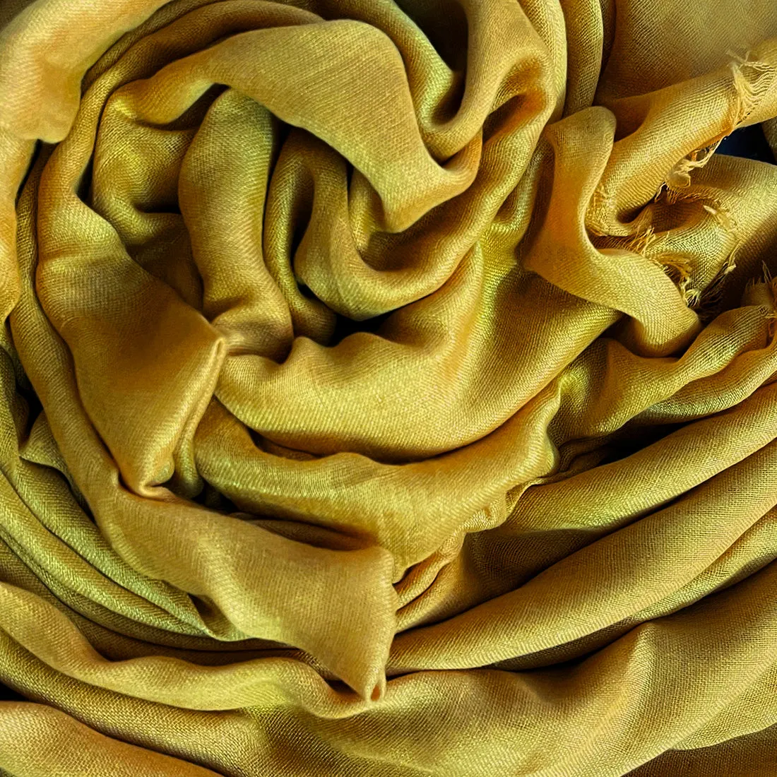 CONTEMPORARY SOLID YELLOW SOFT POLYESTER SCARF