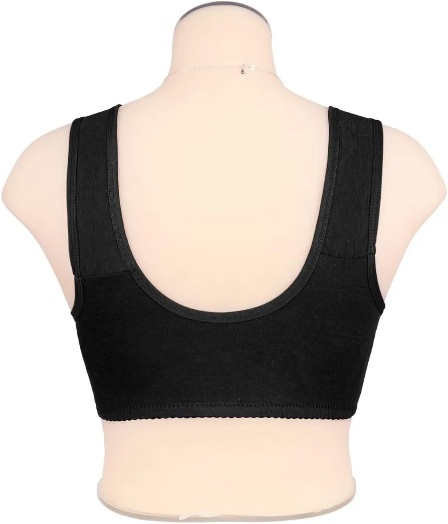 Daisy Bras for Women No Underwire Front Closure Comfort Senior Wireless Snap Closing Bra
