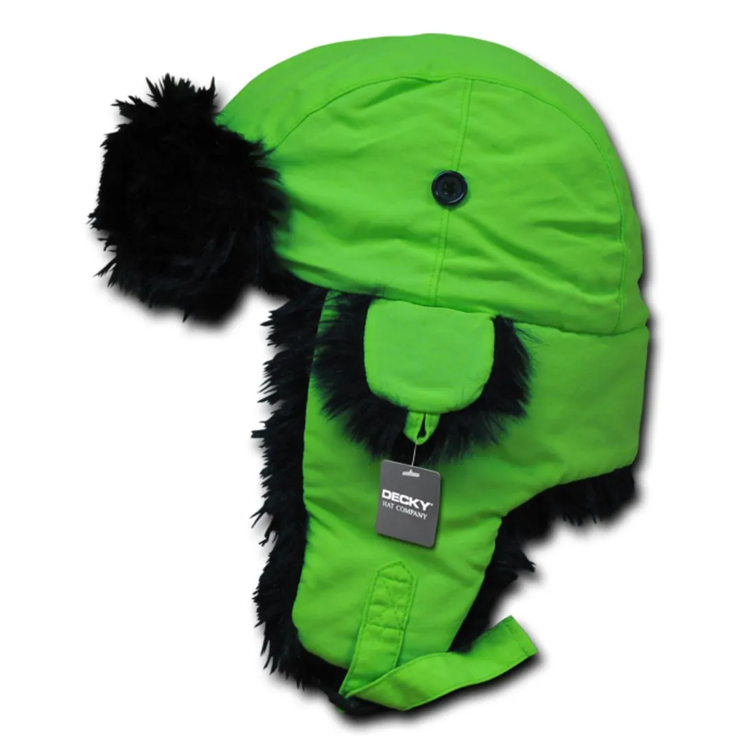 Decky 778 Neon Faux Fur Bomber Aviator Hats Ear Flat Trooper Trapper Caps