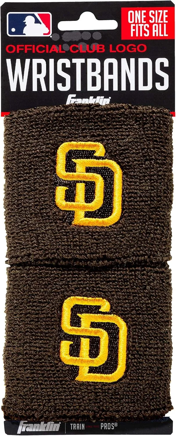 Franklin Sports MLB Team Licensed Baseball Wristbands - MLB Team Logo Sweat Wristbands - Great for Costumes   Uniforms - Pair