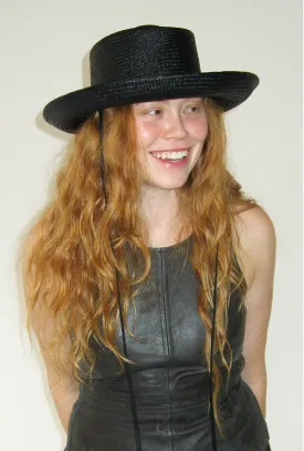Gambler Hat in Black Straw