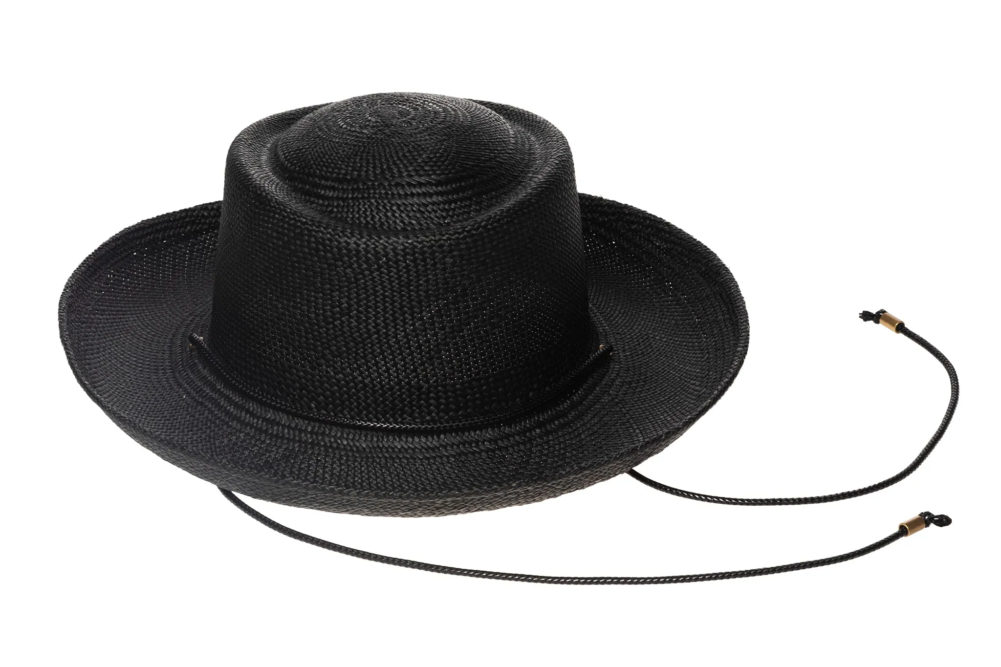 Gambler Hat in Black Straw