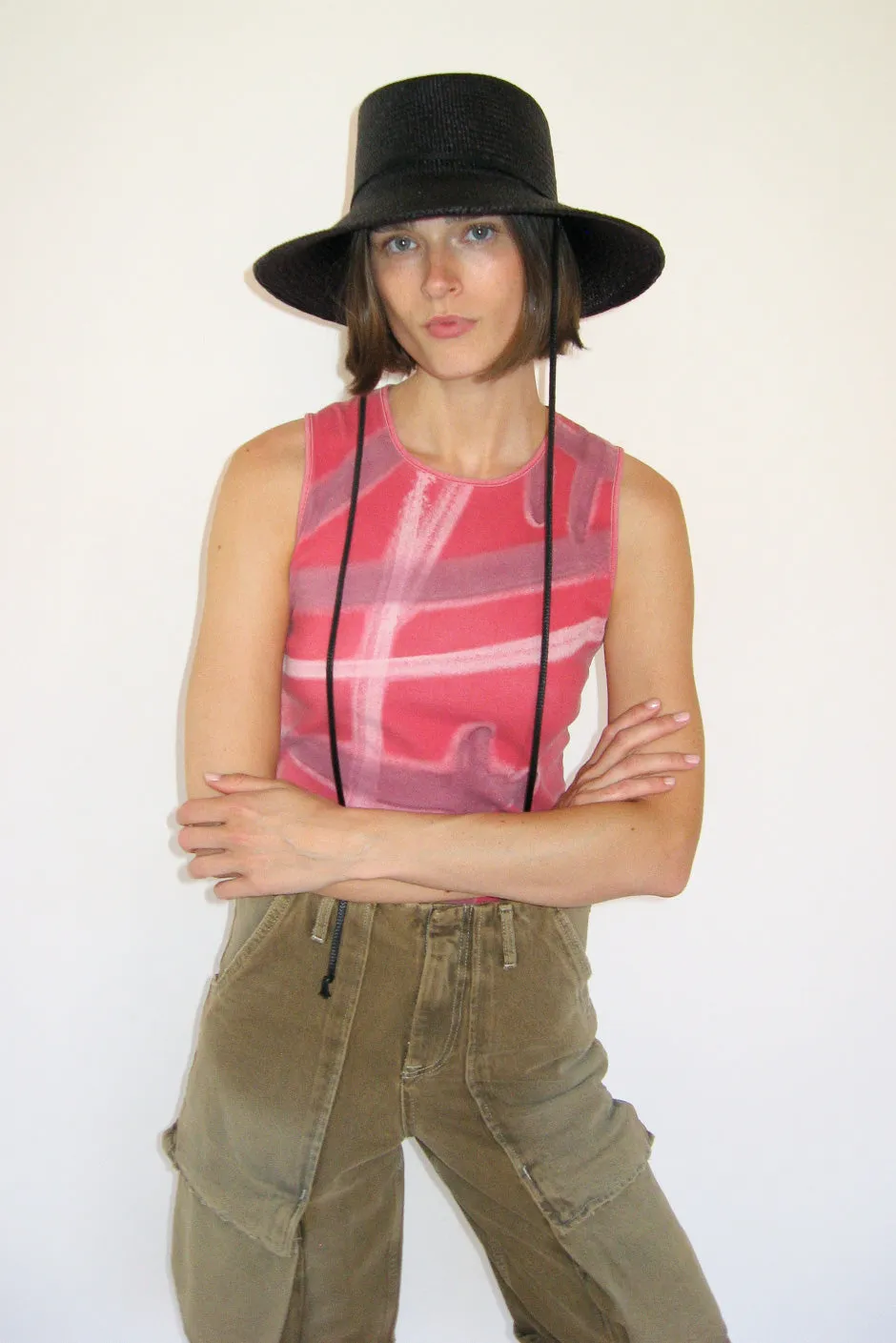 Gambler Hat in Black Straw