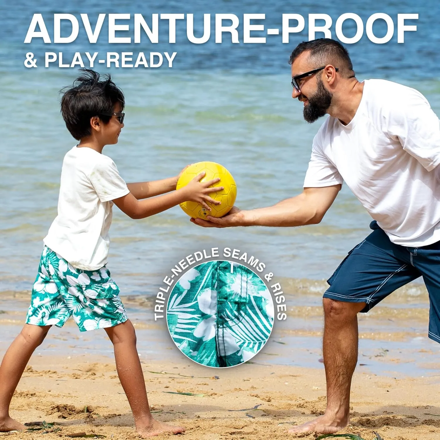 Kanu Surf Line Up Boys Swim Trunks with UPF 50  Sun Protection - Quick Dry Boys Swimsuit