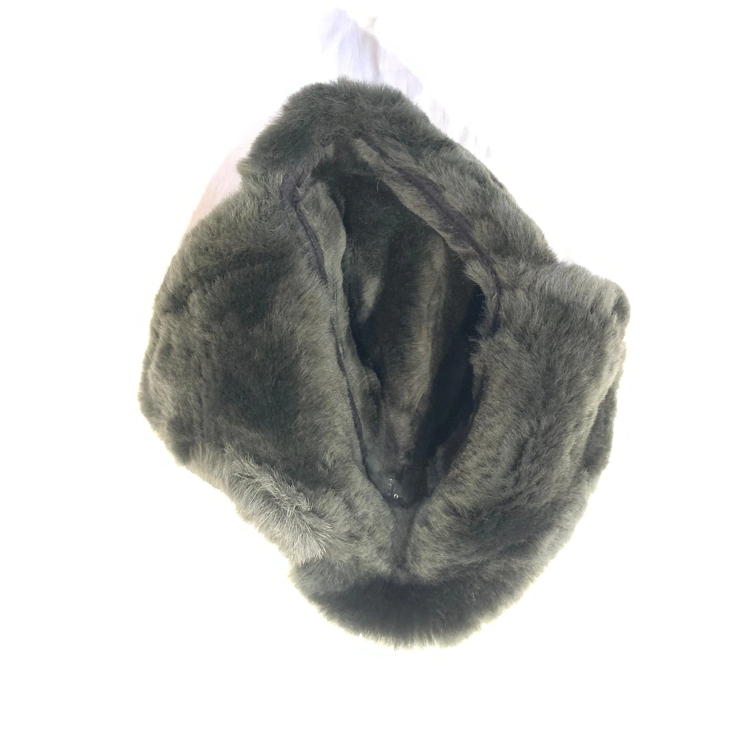 Kashani Olive Green Shearling Aviator Hat