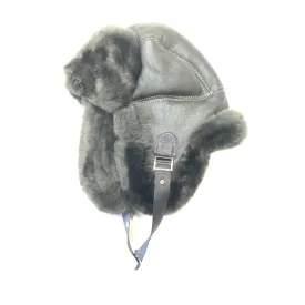 Kashani Olive Green Shearling Aviator Hat