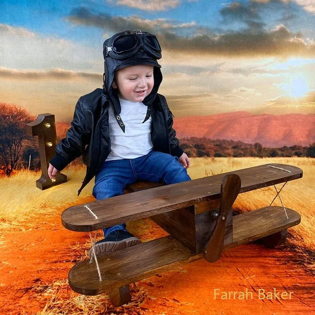 Kid's Aviator Hat, Black Leather - Simon Model