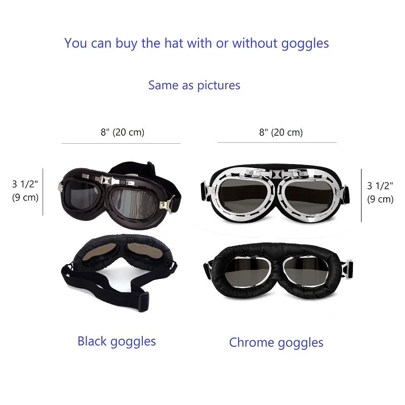 Kid's Aviator Hat, Black Leather - Simon Model