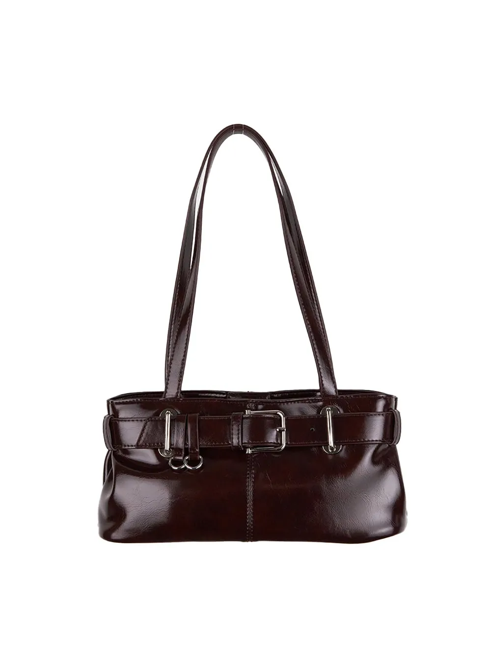 Leather Buckle-Belt Shoulder Bag CJ502