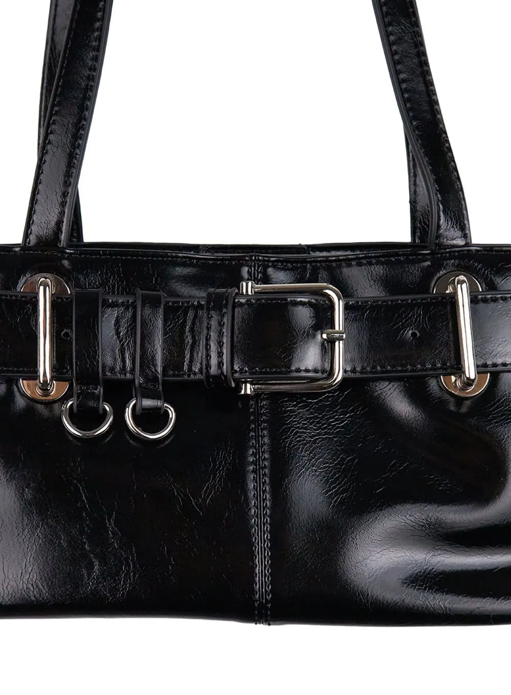 Leather Buckle-Belt Shoulder Bag CJ502