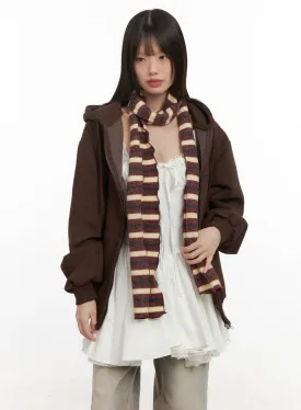 Lettuce Hem Striped Scarf CD426
