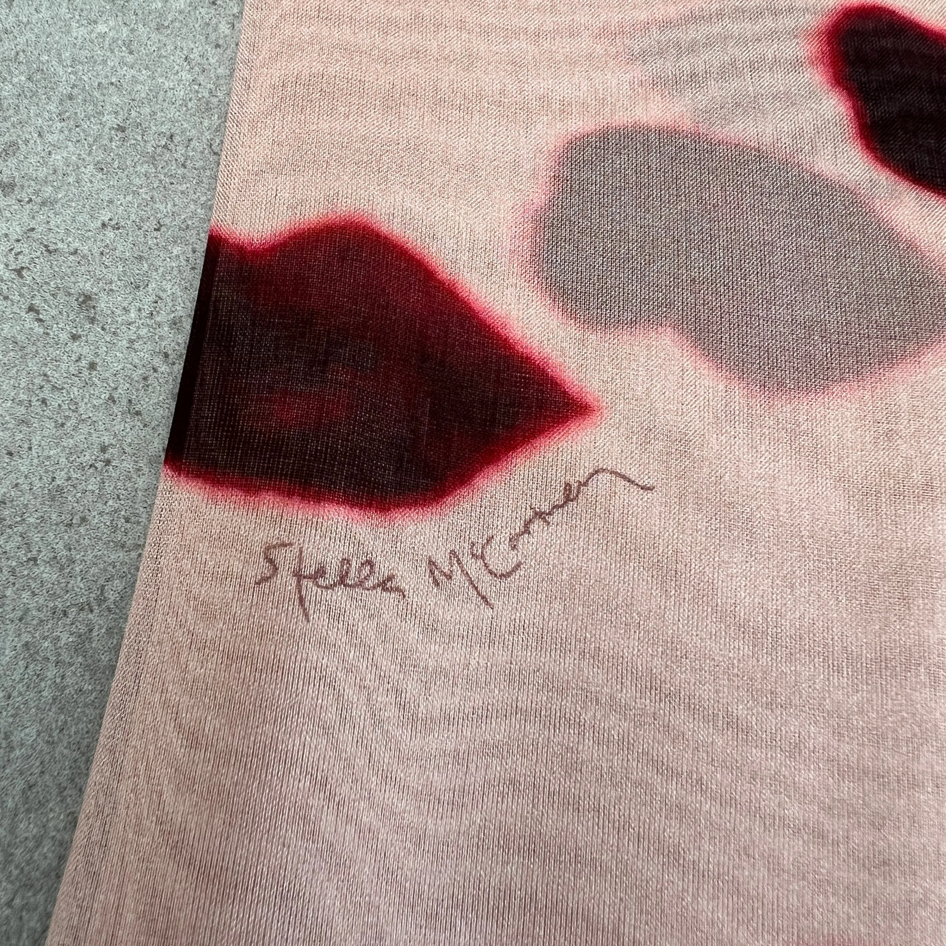 Lips Print Scarf, Ruby Pink
