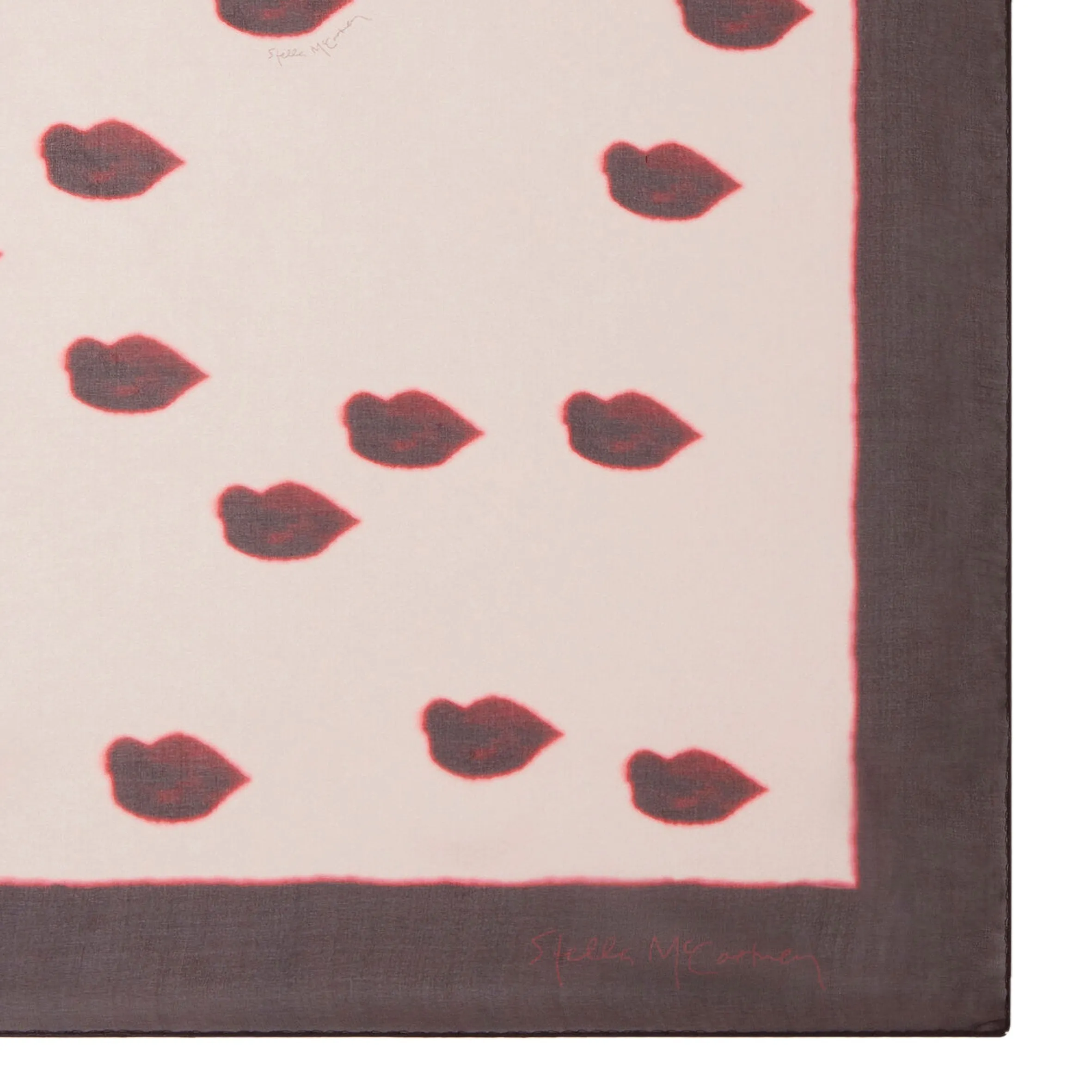 Lips Print Scarf, Ruby Pink
