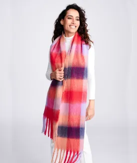 Multicoloured Checked Blanket Scarf