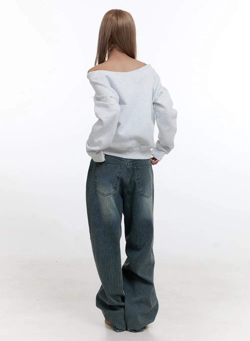 Off-Shoulder Loose Fit Hoodie CN422