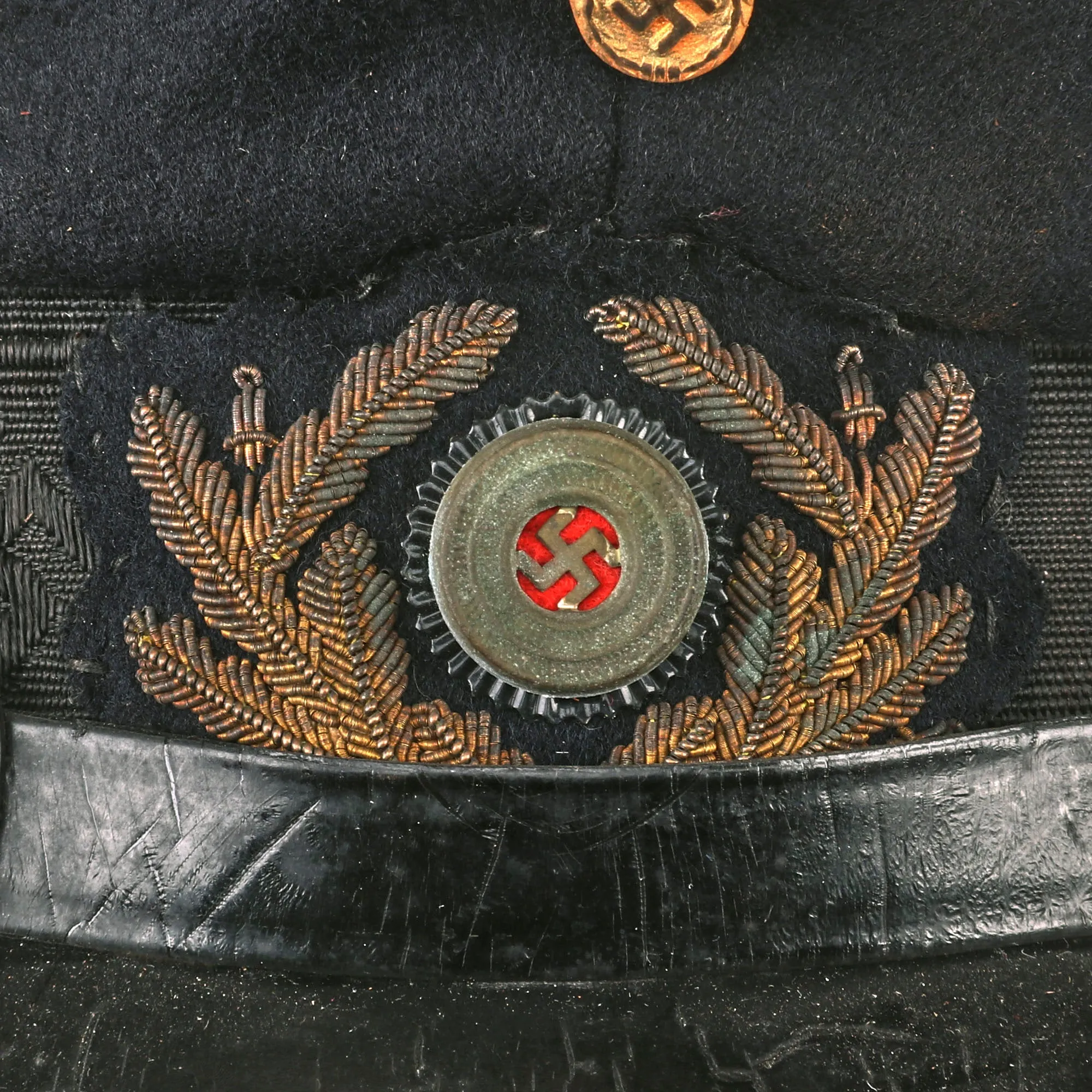 Original German WWII Early DRKB National Socialist State Veterans Association Visor Cap by Carl Happe - size 57cm
