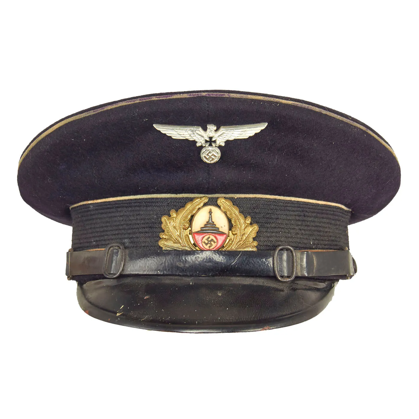 Original German WWII Soldatenbund Soldier's League Converted to NSRKB Veterans Association Visor Cap