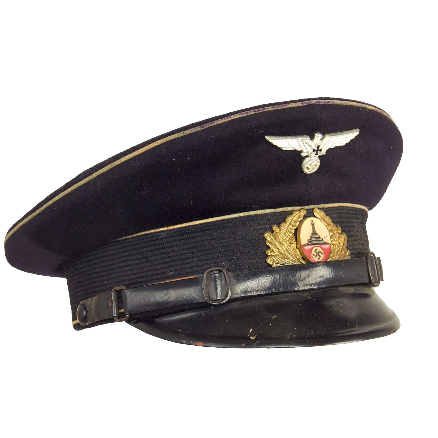 Original German WWII Soldatenbund Soldier's League Converted to NSRKB Veterans Association Visor Cap