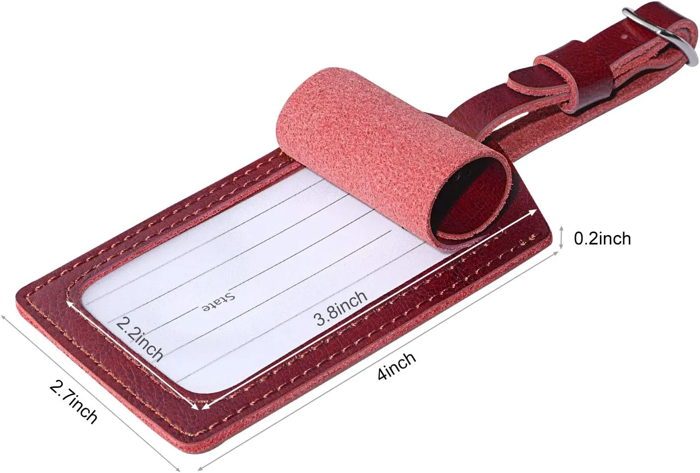 S-ZONE Leather Luggage Baggage Tags ID Label for Suitcases Backpack 2 Pieces Set