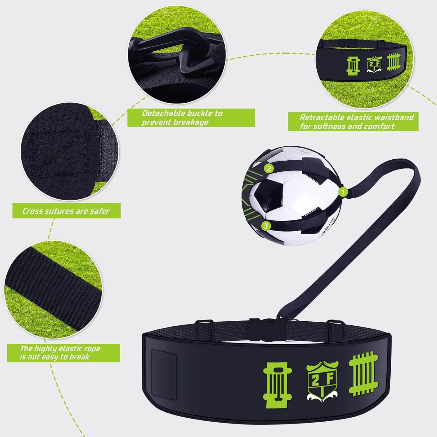 Soccer Training Mat with Silent Shock Absorption and Non-Slip Base for Footwork Training and Ball Mastery(Belt Version)