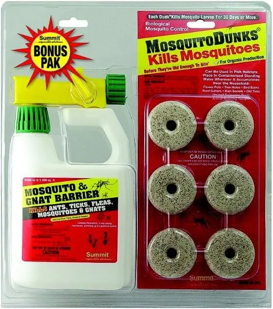 Summit Mosquito Dunks and Mosquito and Gnat Barrier Combo Pack, Natural