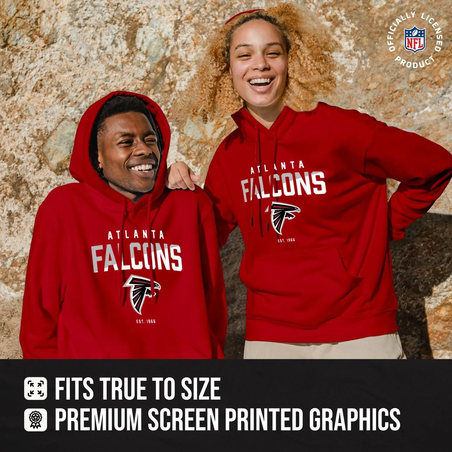 Team Fan Apparel Adult NFL Diagonal Fade Fleece Hooded Sweatshirt - Unisex Tagless - Officially Licensed Football Pullover