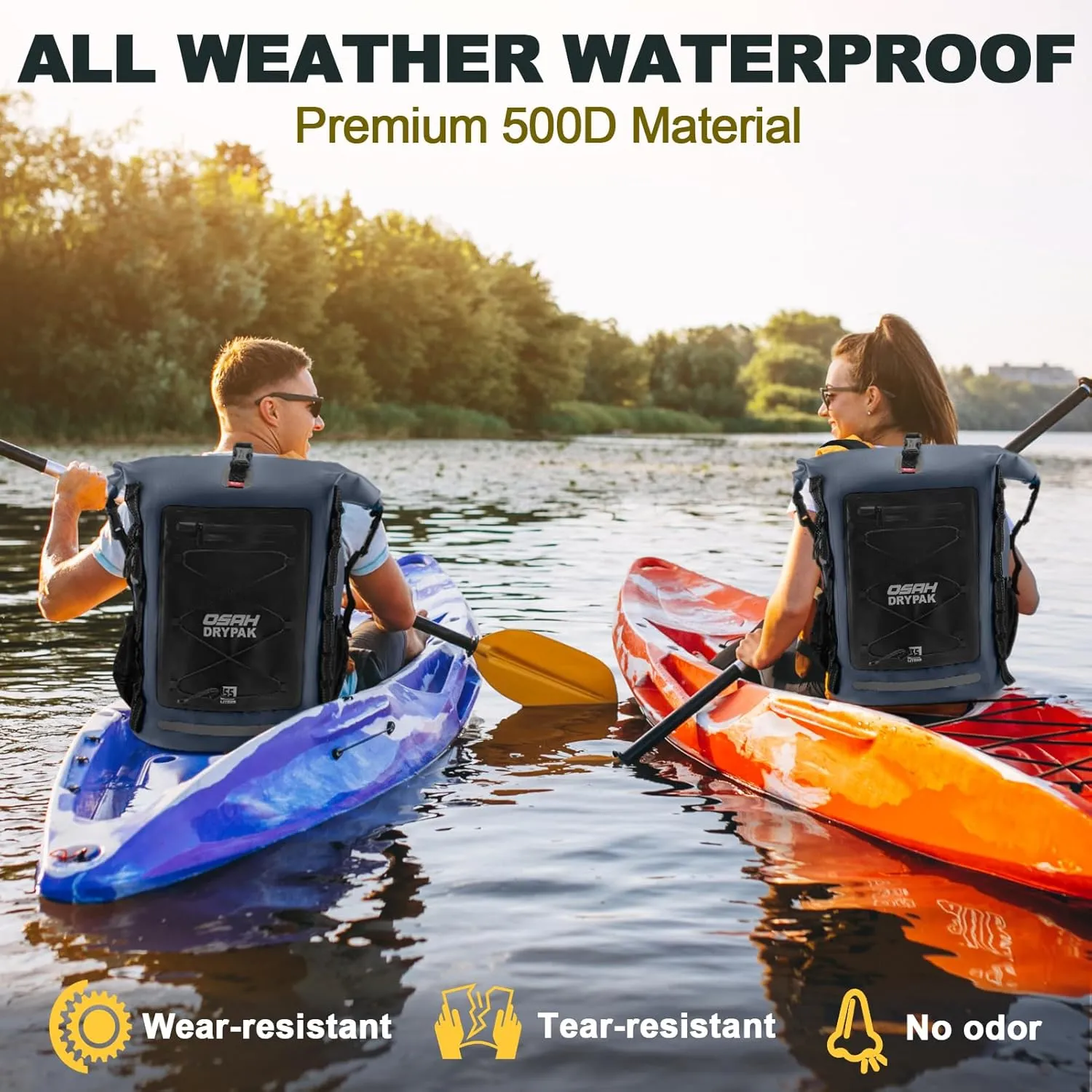Waterproof Backpack Dry Bag 35L/55L  Heavy Duty Roll-Top Hiking Backpack Sack Keeps Gear Dry for Travel, Kayaking, Boating, Camping, Rafting and Fishing