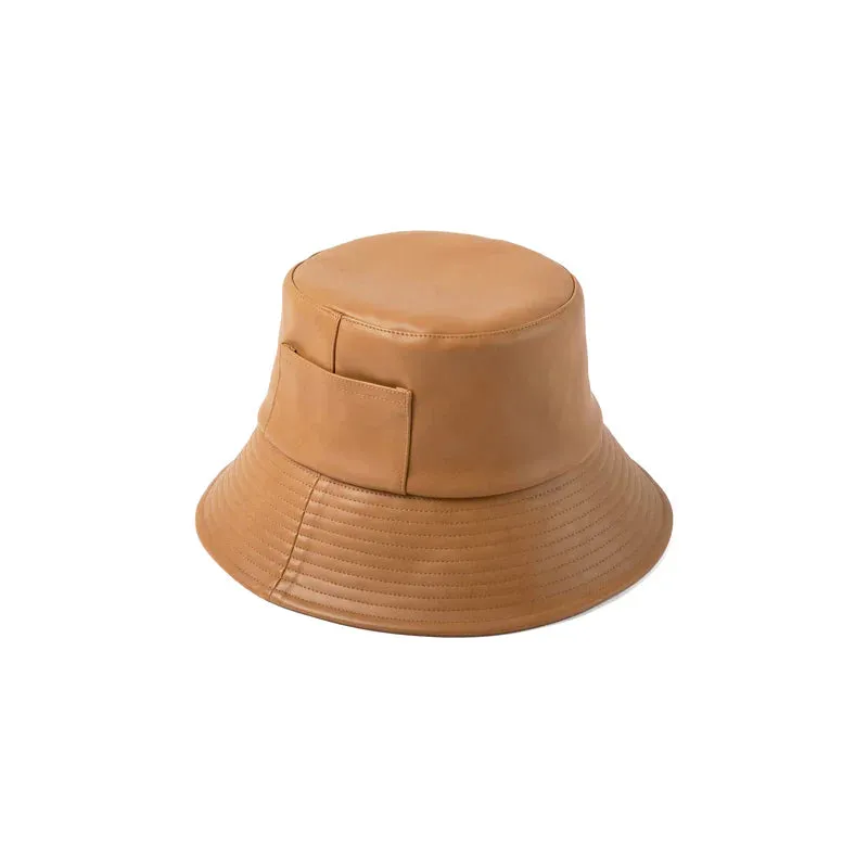 Wave Bucket Hat (Tan Leather)