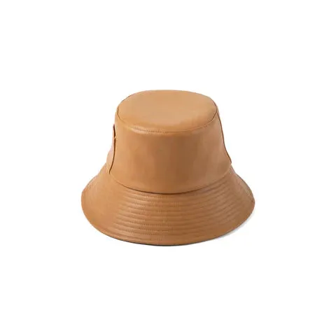 Wave Bucket Hat (Tan Leather)
