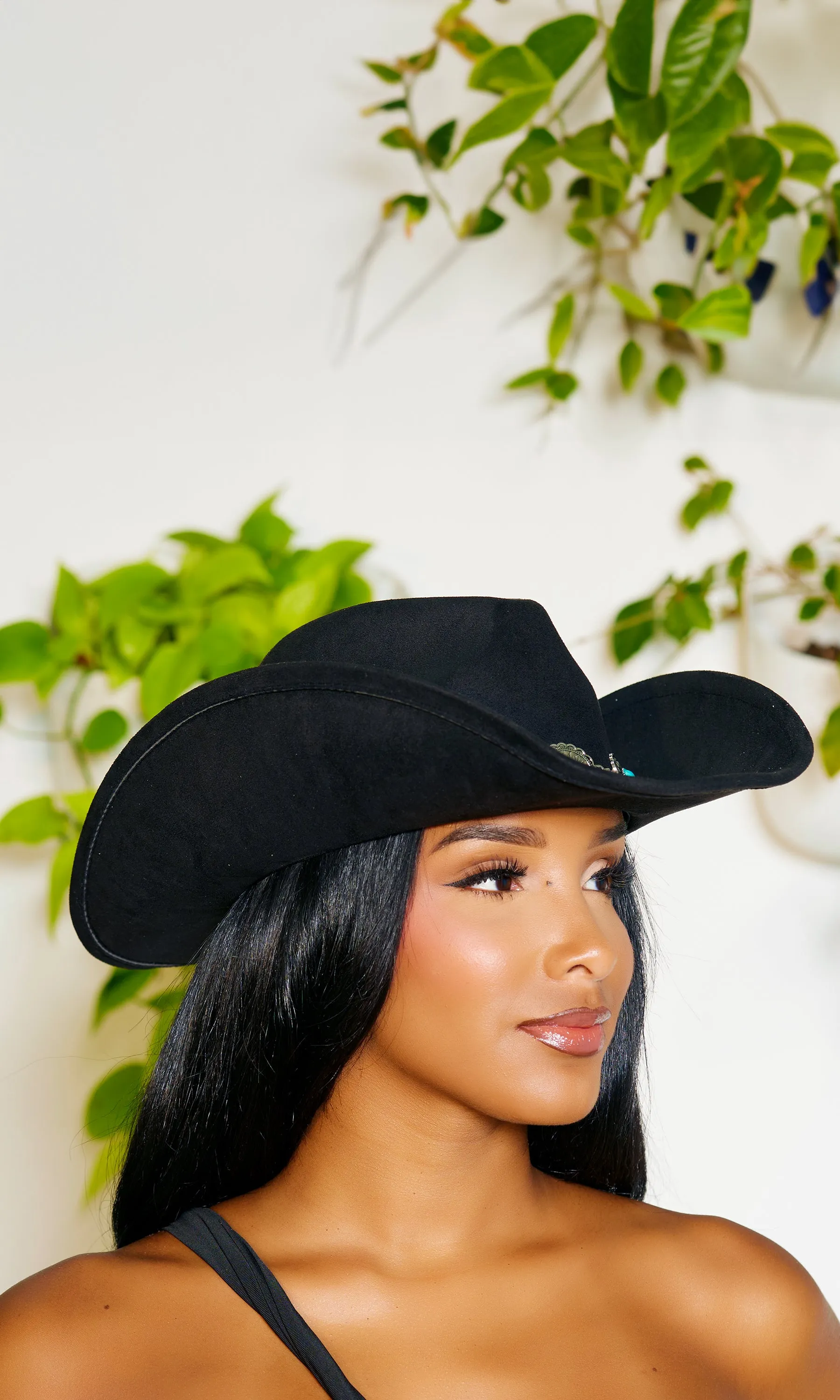 Western Jewel Band Fedora - Black