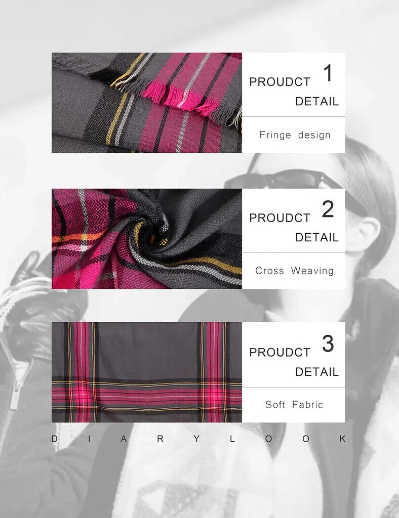 Winter Tartan Scarf Shawl