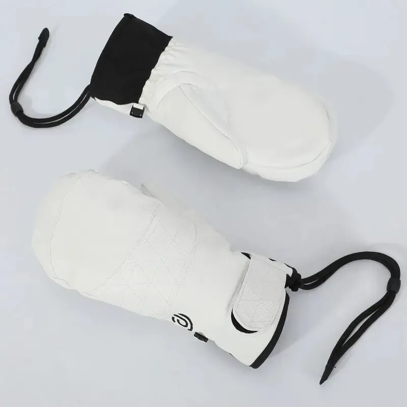 Women's Extreme Weather Thermal Leather Snow Mittens